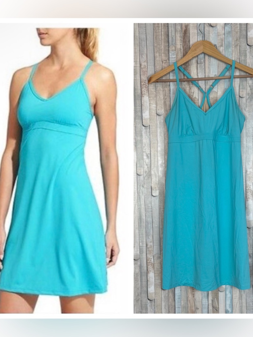 Athleta S Shoreline Dress Swim Beach Water Sports Outdoors UPF‎ 50+ Bright Aqua